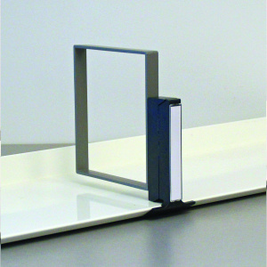 Serre-livres avec signalétique ABS et époxy - grand étrier - Gris/gris alu RAL 9006
