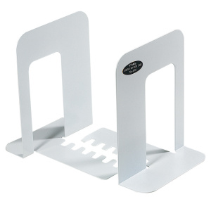 Lot de 2 serre-livres époxy avec crémaillère - 14x19 cm - Blanc