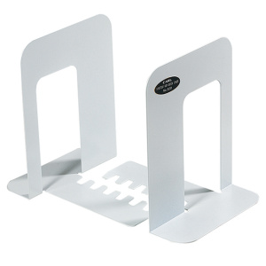 Lot de 2 serre-livres époxy avec crémaillère - 14x19 cm - Blanc