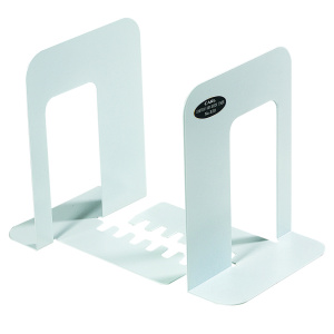 Lot de 2 serre-livres époxy avec crémaillère - 14x19 cm - Blanc
