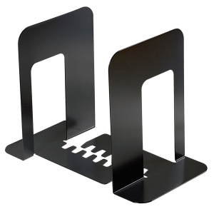 Lot de 2 serre-livres époxy avec crémaillère - 14x19 cm - Noir