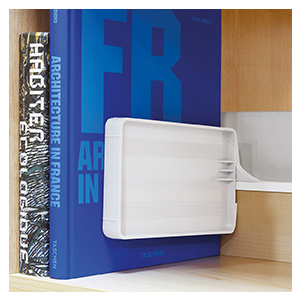 Serre-livres ABS pour tablette mélaminé - L19,2xP7,8xH12 cm - Blanc