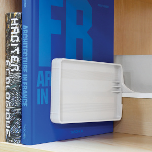 Serre-livres ABS pour tablette mélaminé - L19,2xP7,8xH12 cm - Blanc