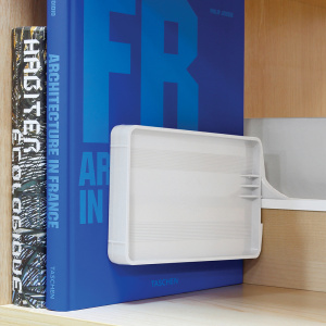 Serre-livres ABS pour tablette mélaminé - L19,2xP7,8xH12 cm - Blanc