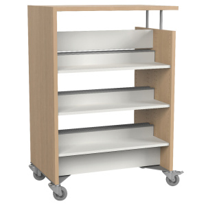 Rayonnage COLOR double face mobile stratifié et époxy 6 tablettes mélaminé - L90xP43xH135,2 cm