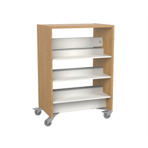 Rayonnage HARMONY double face mobile 6 tablettes mélaminé - L90xP63xH120 cm