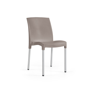 Chaise JENNY coque polypropylène piètement aluminium - T6 - Blanc