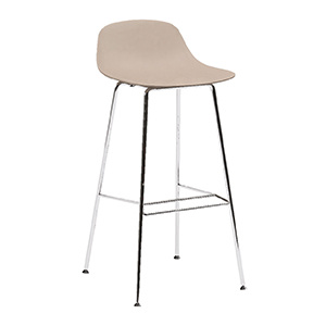 Tabouret PURE LOOP MINI coque polypropylène piètement chromé - H76 cm