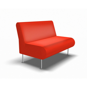 Banquette ORCHESTRE 2 places tissu enduit piètement époxy - L110xP74xH79 cm - Gris alu