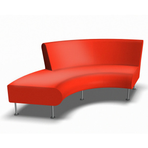 Banquette mixte ORCHESTRE 2 places + 1 chauffeuse à droite tissu enduit pièt. époxy - L270xP74xH79 cm - Gris alu