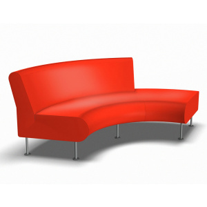 Banquette mixte ORCHESTRE 2 places + 1 chauffeuse à gauche tissu enduit pièt. époxy - L270xP74xH79 cm - Gris alu