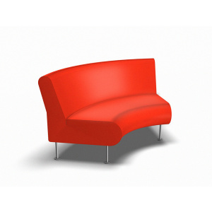 Banquette cintrée ORCHESTRE 2 places tissu enduit piètement époxy - L170xP74xH79 cm - Gris alu