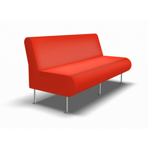 Banquette ORCHESTRE 3 places tissu enduit piètement époxy - L160xP74xH79 cm - Gris alu