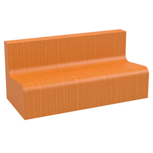 Banquette LUTINS 3 places tissu enduit Abaka - L105xP47xH48 cm - Kid's HA 24 cm