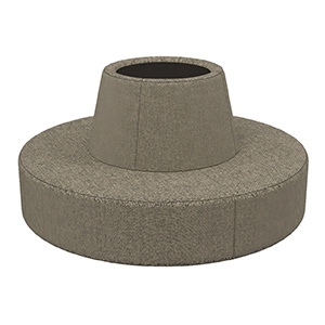 Banquette RAMY 6 places avec pot de fleur tissu STEP MELANGE - D200xH101,9 cm