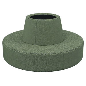 Banquette RAMY 6 places avec pot de fleur tissu STEP MELANGE - D200xH101,9 cm