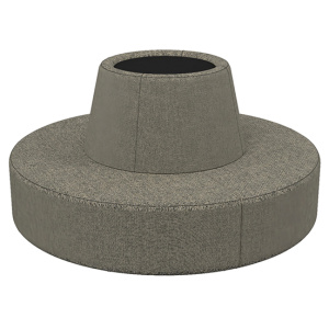 Banquette RAMY 6 places avec pot de fleur tissu STEP MELANGE - D200xH101,9 cm