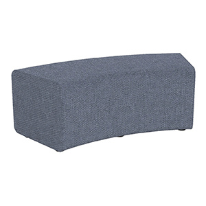 Pouf RAMY 2 places concave/convexe tissu STEP MELANGE - L127xP61xH46 cm