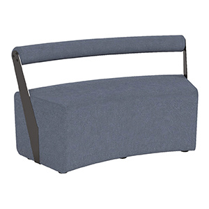 Banquette RAMY 2 places concave tissu STEP MELANGE - L128xP61,5xH75 cm