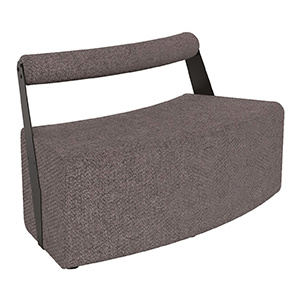 Banquette RAMY 2 places convexe tissu STEP MELANGE - L128xP61xH75 cm