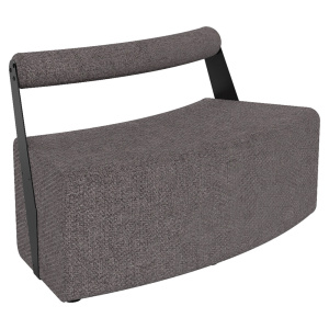 Banquette RAMY 2 places convexe tissu STEP MELANGE - L128xP61xH75 cm