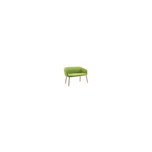 Canapé MILOS 2 places tissu enduit piètement bois incolore - L118xP58xH78 cm