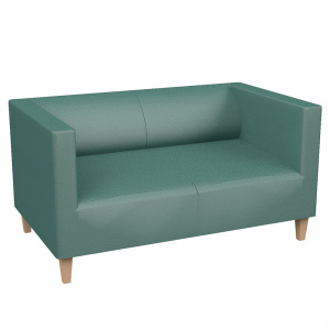 Canapé ARGO LIGHT WOOD 2 places tissu enduit piètement bois incolore - L128xP75xH68 cm