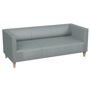 Canapé ARGO LIGHT WOOD 3 places tissu enduit piètement bois incolore - L178xP75xH68 cm