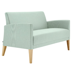 Banquette CASSIS 2 places tissu enduit piètement bois - L120xP71xH78 cm