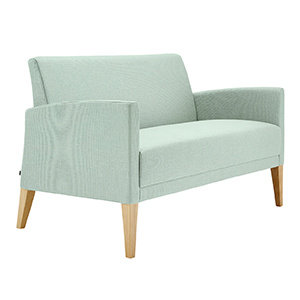 Banquette CASSIS 2 places tissu enduit piètement bois - L120xP71xH78 cm