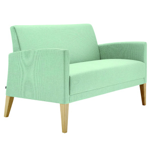 Banquette CASSIS 2 places tissu enduit piètement bois - L120xP71xH78 cm