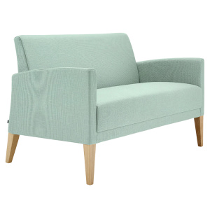 Banquette CASSIS 2 places tissu enduit piètement bois - L120xP71xH78 cm