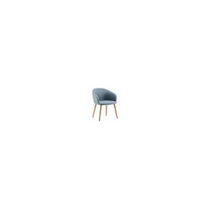 Fauteuil MILOS tissu enduit piètement bois incolore - L60xP58xH78 cm