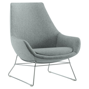 Fauteuil CRYSTAL LOUNGE tissu STEP MELANGE piètement fil chromé - L75xP80xH91,5 cm