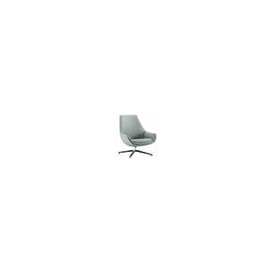 Fauteuil CRYSTAL LOUNGE tissu STEP MELANGE piètement étoile aluminium chromé - L83xP83xH89,5 cm