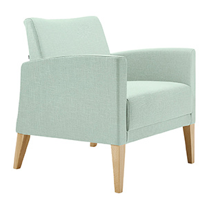 Fauteuil CASSIS tissu enduit piètement bois - L68xP71xH78cm