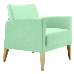 Fauteuil CASSIS tissu enduit piètement bois - L68xP71xH78cm