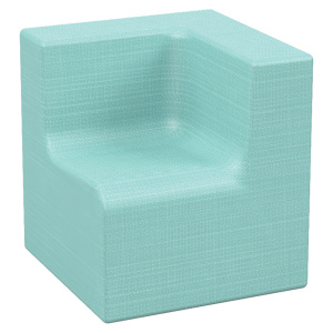 Chauffeuse d'angle 90 degrés LUTINS tissu enduit Abaka - L47xP47xH48 cm - Kid's HA 24 cm