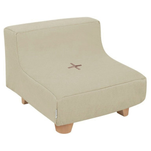 Chauffeuse COCOON - pied en bois - L60xP60xH53 cm - Beige