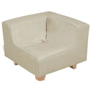 Chauffeuse d'angle COCOON - pied en bois - L60xP60xH53 cm - Beige
