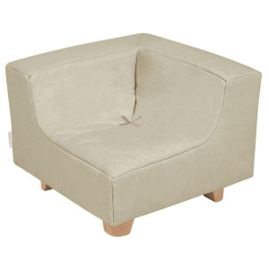 Chauffeuse d'angle COCOON - pied en bois - L60xP60xH53 cm - Beige