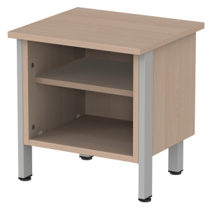 Chevet CUBIK 1 tablette mélaminé piètement époxy - L45xP40,5xH47,5 cm