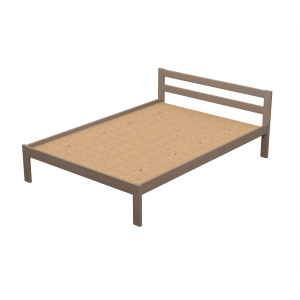 Lit VERCORS II tête de lit 2 traverses bois sommier aggloméré H34 cm - 140x190 cm