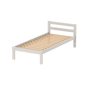 Lit VERCORS II tête de lit 2 traverses bois sommier à lattes rigides H34 cm - 90x190 cm