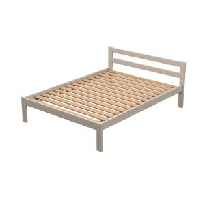 Lit VERCORS II tête de lit 2 traverses bois sommier à lattes rigides H34 cm - 140x190 cm