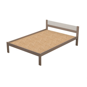 Lit VERCORS II tête de lit panneau mélaminé et bois sommier aggloméré H34 cm - 140x190 cm
