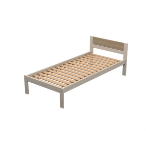 Lit VERCORS II tête de lit panneau mélaminé et bois sommier à lattes rigides H34 cm - 80x190 cm