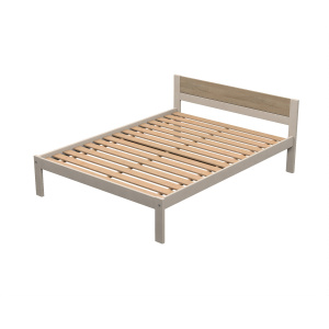 Lit VERCORS II tête de lit panneau mélaminé et bois sommier à lattes rigides H34 cm - 140x190 cm