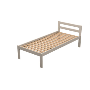 Lit VERCORS II tête de lit 2 traverses bois sommier à lattes rigides H40 cm - 90x190 cm