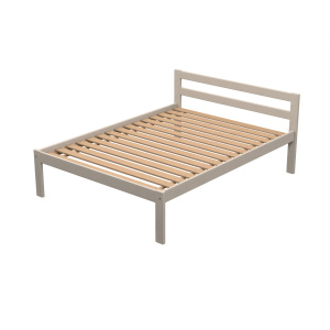 Lit VERCORS II tête de lit 2 traverses bois sommier à lattes rigides H40 cm - 140x190 cm